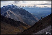 Bonanza Mine aerial tramway tower and Porphyry Mountain. Wrangell-St Elias National Park ( color)