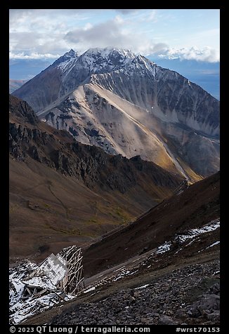 Bonanza Mine aerial tramway line and stations. Wrangell-St Elias National Park (color)