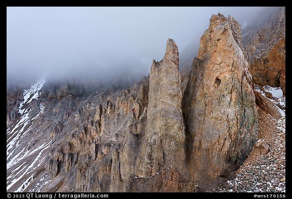 Pinnacles and fog. Wrangell-St Elias National Park (color)