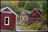 Restored Kennicott train station and dilapidated buildings. Wrangell-St Elias National Park ( color)