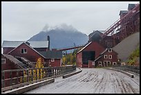 Kennicott historic mining town and Donoho Peak. Wrangell-St Elias National Park ( color)