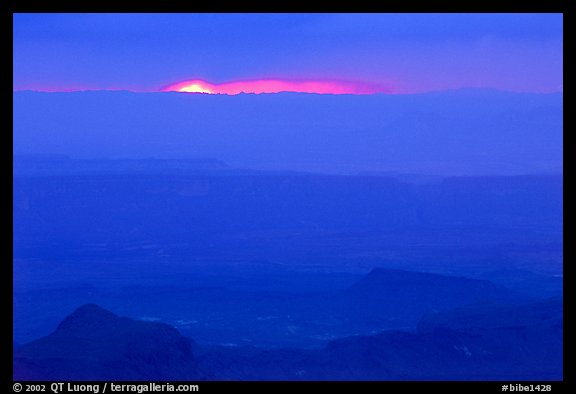 Ray of light at sunset. Big Bend National Park (color)