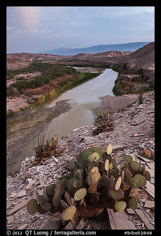 Rio Grande Wild and Scenic River, dusk. Big Bend National Park (color)