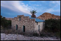 Historic bath house at dusk. Big Bend National Park, Texas, USA. (color)