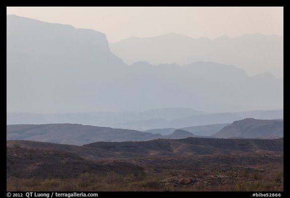Ridges of Sierra Del Carmen mountains, morning. Big Bend National Park (color)