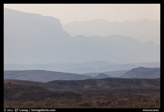 Ridges of Sierra Del Carmen mountains, morning. Big Bend National Park, Texas, USA.