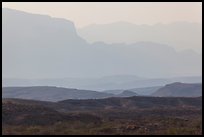 Ridges of Sierra Del Carmen mountains, morning. Big Bend National Park, Texas, USA. (color)