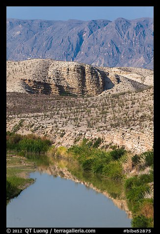 Rio Grande River and Sierra de San Vicente. Big Bend National Park (color)