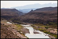 Rio Grande River canyon and Sierra del Carmen. Big Bend National Park, Texas, USA.