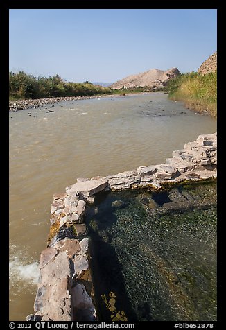 Hot Springs next to Rio Grande River. Big Bend National Park (color)