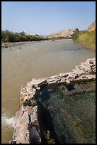 Hot Springs next to Rio Grande River. Big Bend National Park, Texas, USA.