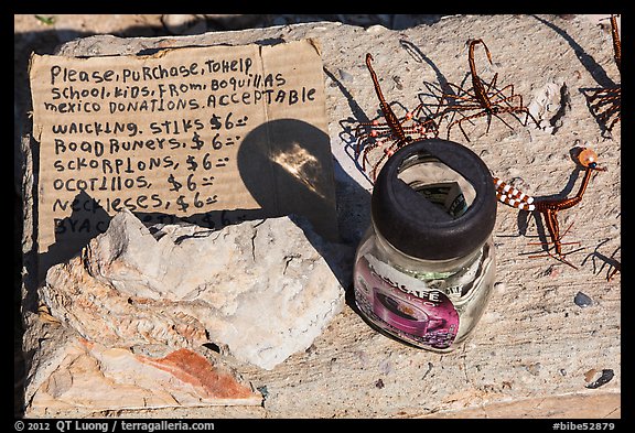 Mexican handicrafts offers on honor system. Big Bend National Park (color)