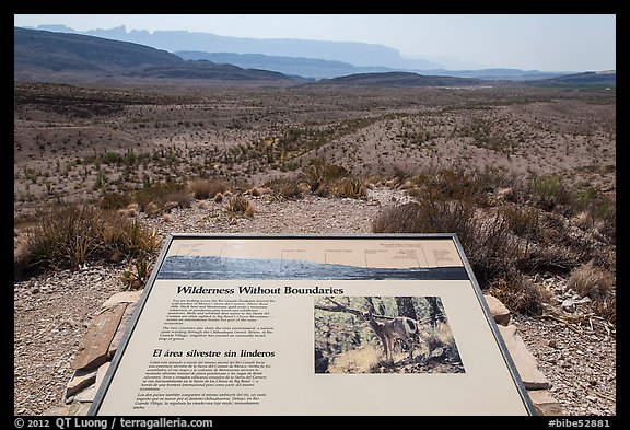 Interpretive sign, Sierra Del Carmen. Big Bend National Park (color)