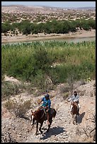 Mexican horsemen from Boquillas Village. Big Bend National Park, Texas, USA.
