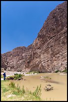 Man standing in Boquillas Canyon. Big Bend National Park, Texas, USA.