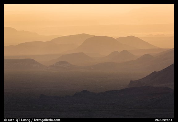 Mountain ridges at sunset. Big Bend National Park, Texas, USA.