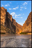 Santa Elena Canyon, sunrise. Big Bend National Park, Texas, USA. (color)