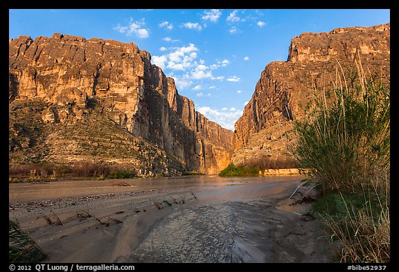 Terlingua Creek mud flats and Santa Elena Canyon. Big Bend National Park (color)