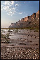 Mud flats, Mesa de Anguilla and Rio Grande River. Big Bend National Park, Texas, USA.