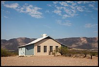 Castolon house and Sierra Ponce Mountains. Big Bend National Park, Texas, USA. (color)