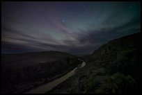 Rio Grande River at night from Hot Springs Canyon Rim. Big Bend National Park ( color)