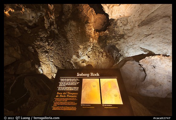 Iceberg Rock and interpretative sign. Carlsbad Caverns National Park, New Mexico, USA.