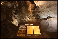 Interpretive sign, Iceberg Rock. Carlsbad Caverns National Park, New Mexico, USA.