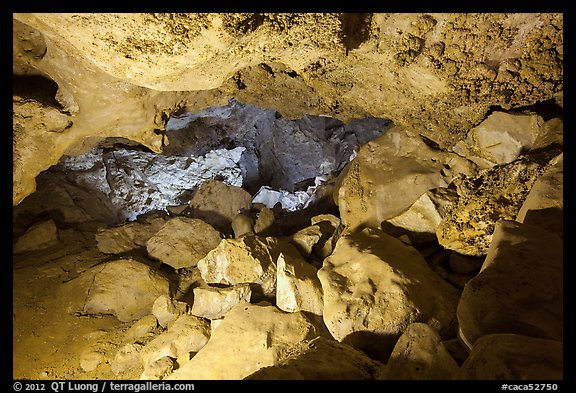 Huge rocks from collapsed ceiling. Carlsbad Caverns National Park, New Mexico, USA.