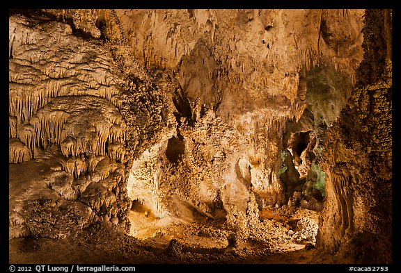 Alcove with delicate speleotherms. Carlsbad Caverns National Park (color)