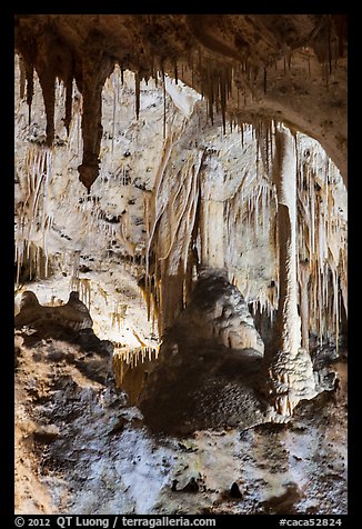 Calcite speleotherms and soda straws, Painted Grotto. Carlsbad Caverns National Park (color)
