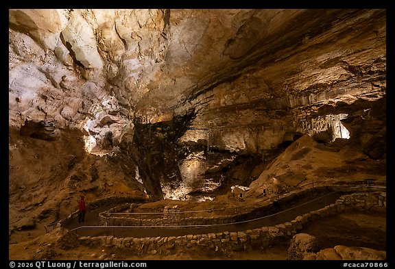 Visitor Looking, natural entrance route. Carlsbad Caverns National Park (color)