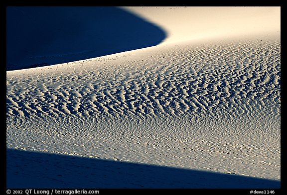 Sand patterns in Mesquite Sand dunes, early morning. Death Valley National Park (color)