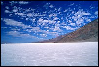 Salt flats at Badwater, mid-day. Death Valley National Park, California, USA.