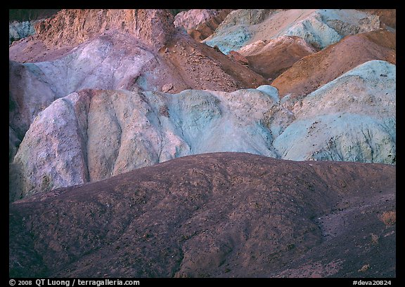 Multicolored mineral deposits, Artist Palette. Death Valley National Park, California, USA.
