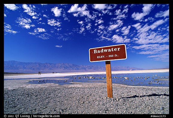 Badwater, lowest point in the US. Death Valley National Park (color)