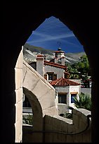 Arch framing Scotty's Castle. Death Valley National Park, California, USA. (color)