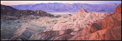 Colorful badlands from Zabriskie Point. Death Valley National Park, California, USA.