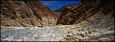 Dry desert wash, Mosaic Canyon. Death Valley National Park (Panoramic color)