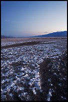 Saltine formations on Valley floor, dusk. Death Valley National Park, California, USA.