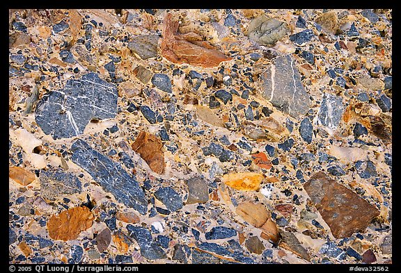 Incrustations in wall, Mosaic canyon. Death Valley National Park (color)