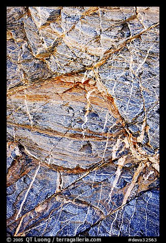 Stratified rock patterns, Mosaic canyon. Death Valley National Park (color)