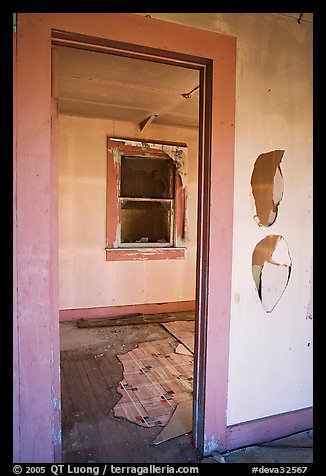 Room inside the cabin of Pete Aguereberry's mining camp. Death Valley National Park (color)