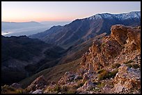 Canyon and Death Valley from Aguereberry point, sunrise. Death Valley National Park, California, USA. (color)