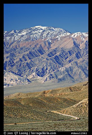 Road below Mountains above Emigrant Pass. Death Valley National Park (color)