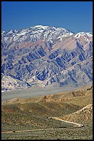 Road below Mountains above Emigrant Pass. Death Valley National Park, California, USA.