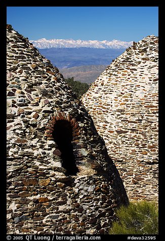 Charcoal kilns with Sierra Nevada in backgrond. Death Valley National Park, California, USA.