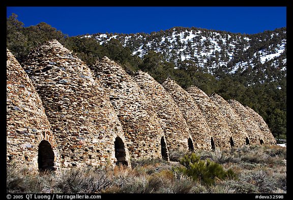 Wildrose charcoal kilns in the Panamint Range. Death Valley National Park (color)