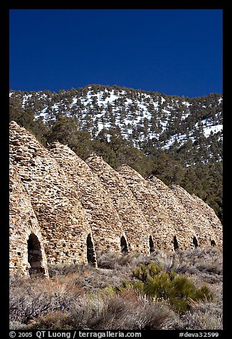 Wildrose charcoal kilns, in operation from 1877 to 1878. Death Valley National Park, California, USA.