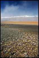 Salt formations on shore of Death Valley Lake, morning. Death Valley National Park ( color)