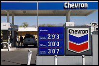 Gas priced above 3 dollars, Furnace Creek. Death Valley National Park, California, USA. (color)